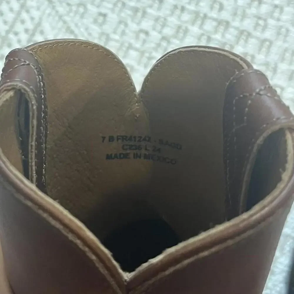 Frye Billy Short Leather Harness Booties in Saddle